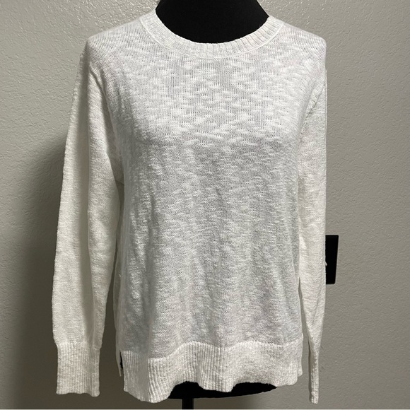 NWT J.Crew Classic White Crewneck Women's Sweater SMALL - Picture 1 of 9